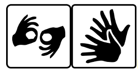 Handsymbole für Gebärdensprache